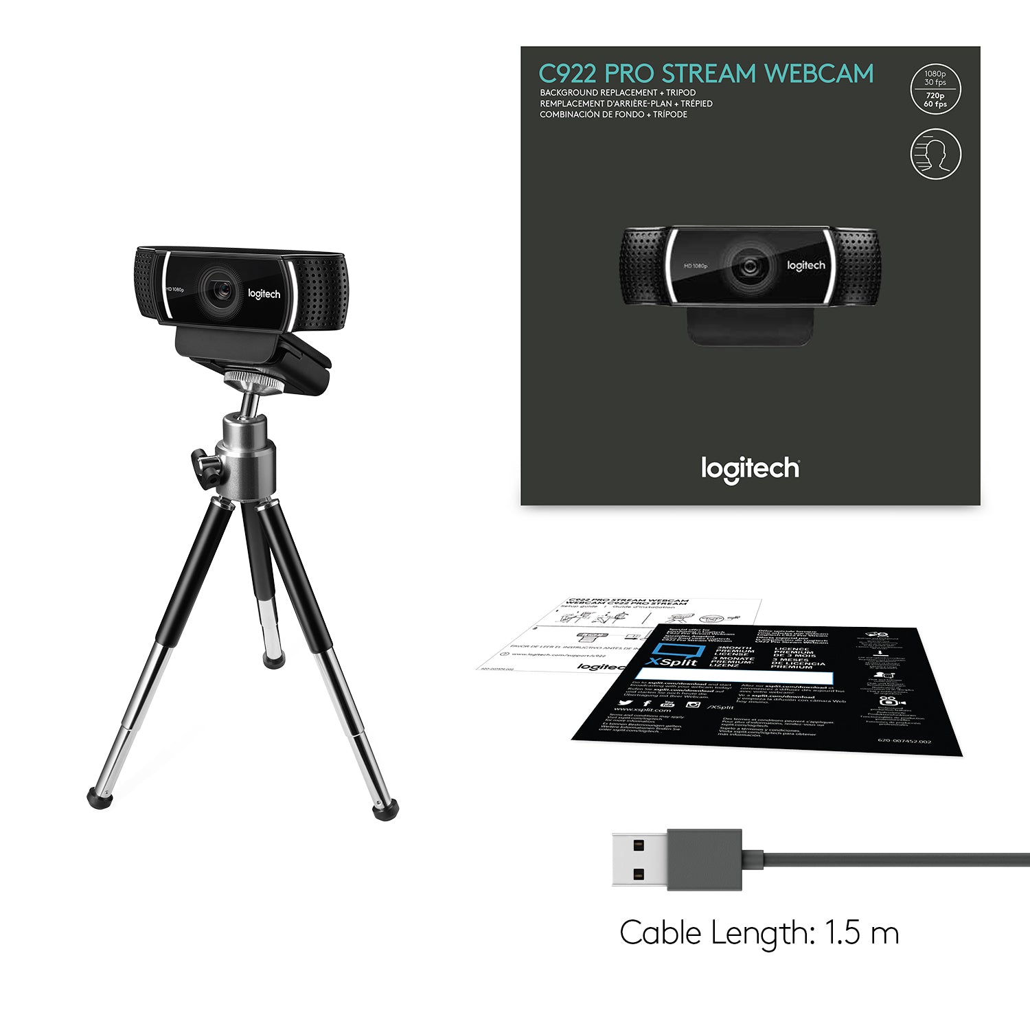 Logitech Webcam 960-001088 / C922 Pro Stream Black