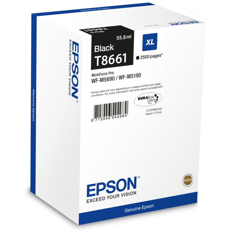 Epson T8661 (Prentar: 2,500 síður) svart blekhylki WF-M5190DW/WF-M5690DWF