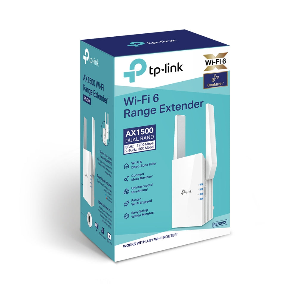 TP-Link RE505X network extender Network transmitter & receiver White 10, 100, 1000 Mbit/s