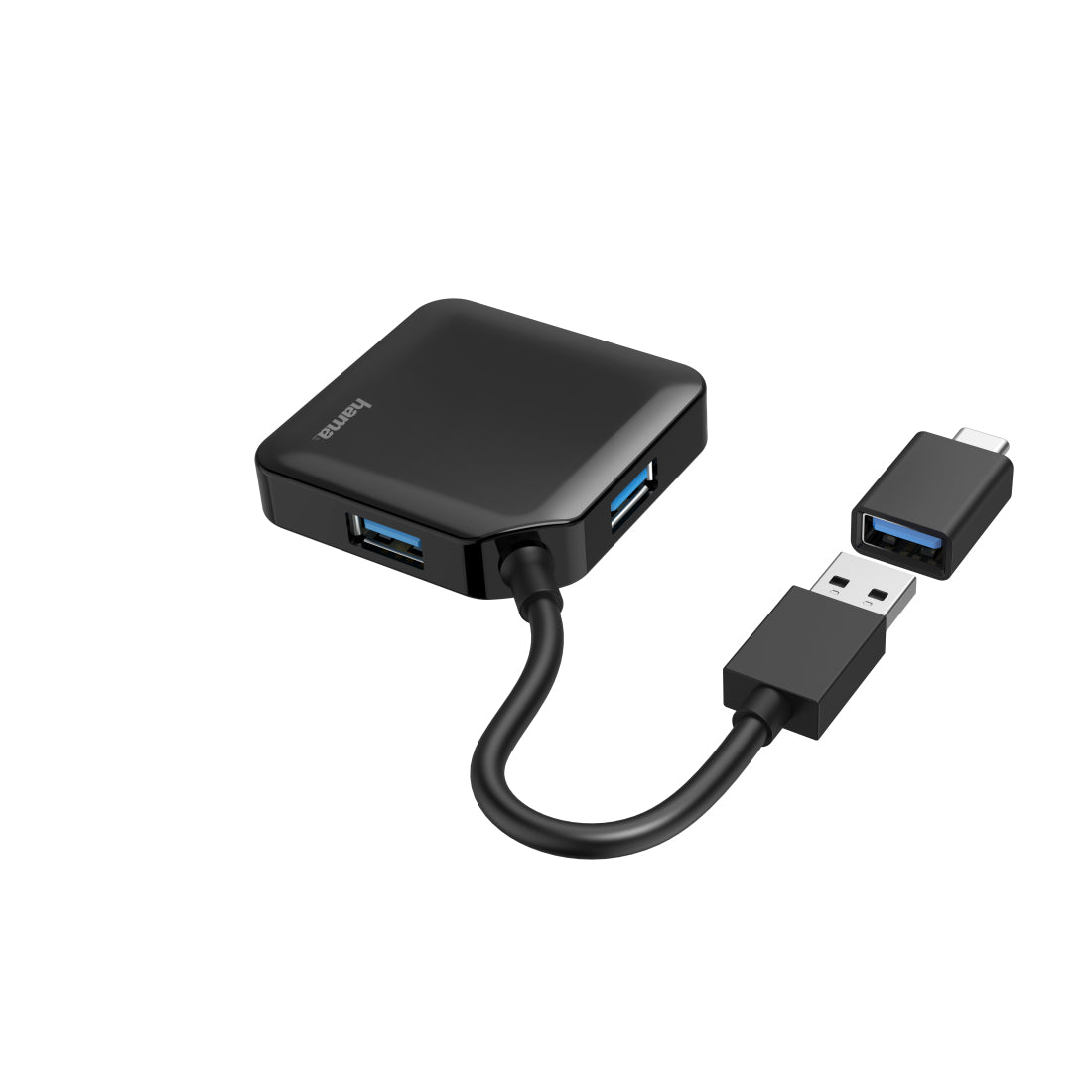 Hama 00200116 interface hub USB 3.2 Gen 1 (3.1 Gen 1) Type-A + Type-C 5000 Mbit/s Black