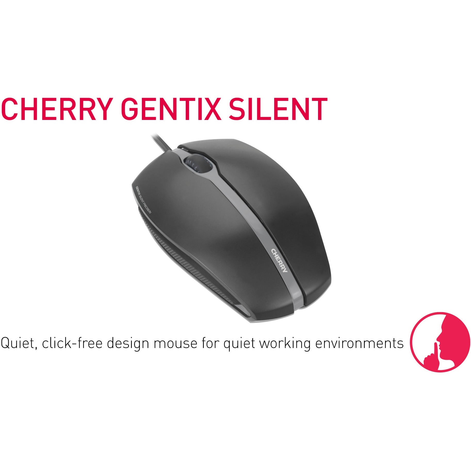 Cherry Gentix Silent mús, svört