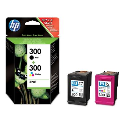 HP 300 (Prentar: 200 svart/165 lita síður) svart/blátt/rautt/gult blekhylki Pack of 2